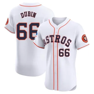 Men's Elite White Shawn Dubin Houston Astros Home Patch Jersey