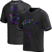 Men's Replica Black Holographic Aledmys Diaz Houston Astros Alternate Jersey