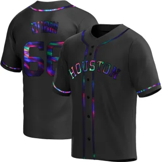 Men's Replica Black Holographic Shawn Dubin Houston Astros Alternate Jersey