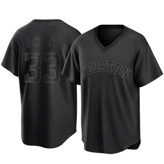 Men's Replica Black Mike Scott Houston Astros Pitch Fashion Jersey