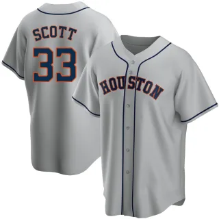 Men's Replica Gray Mike Scott Houston Astros Road Jersey