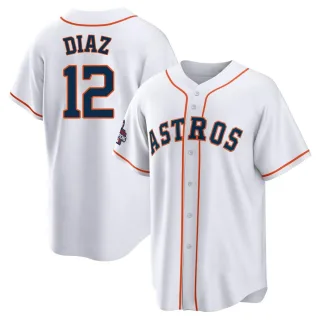 Men's Replica White Aledmys Diaz Houston Astros 2022 World Series Champions Home Jersey