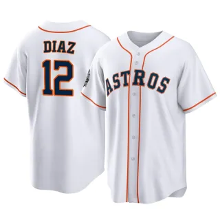 Men's Replica White Aledmys Diaz Houston Astros 2022 World Series Home Jersey