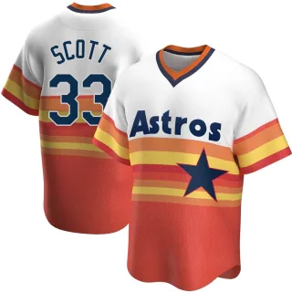 Men's Replica White Mike Scott Houston Astros Home Cooperstown Collection Jersey