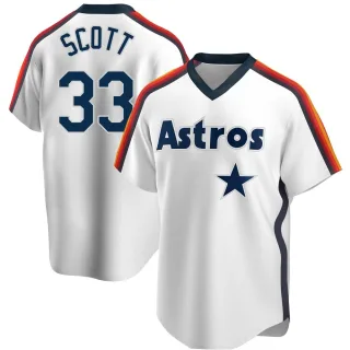 Men's Replica White Mike Scott Houston Astros Home Cooperstown Collection Team Jersey