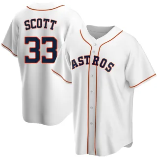 Men's Replica White Mike Scott Houston Astros Home Jersey