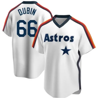 Men's Replica White Shawn Dubin Houston Astros Home Cooperstown Collection Team Jersey