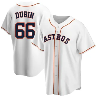 Men's Replica White Shawn Dubin Houston Astros Home Jersey