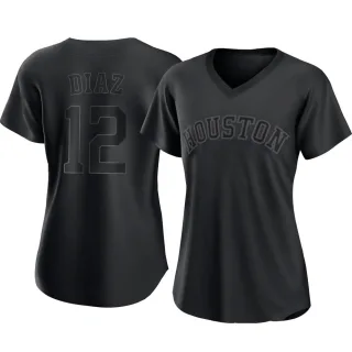 Women's Authentic Black Aledmys Diaz Houston Astros Pitch Fashion Jersey