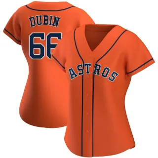 Women's Authentic Orange Shawn Dubin Houston Astros Alternate Jersey