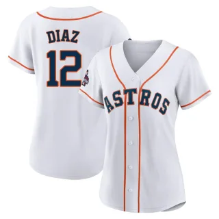 Women's Authentic White Aledmys Diaz Houston Astros 2022 World Series Champions Home Jersey