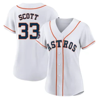 Women's Authentic White Mike Scott Houston Astros 2022 World Series Champions Home Jersey