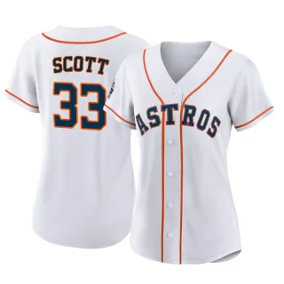 Women's Authentic White Mike Scott Houston Astros 2022 World Series Home Jersey