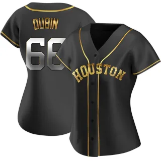 Women's Replica Black Golden Shawn Dubin Houston Astros Alternate Jersey