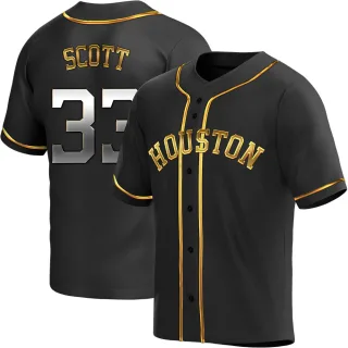 Youth Replica Black Golden Mike Scott Houston Astros Alternate Jersey