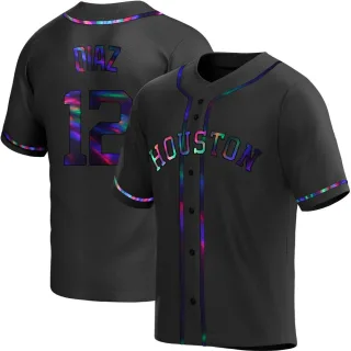 Youth Replica Black Holographic Aledmys Diaz Houston Astros Alternate Jersey