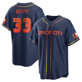 Youth Replica Navy Mike Scott Houston Astros 2022 City Connect Jersey