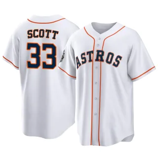 Youth Replica White Mike Scott Houston Astros 2022 World Series Home Jersey